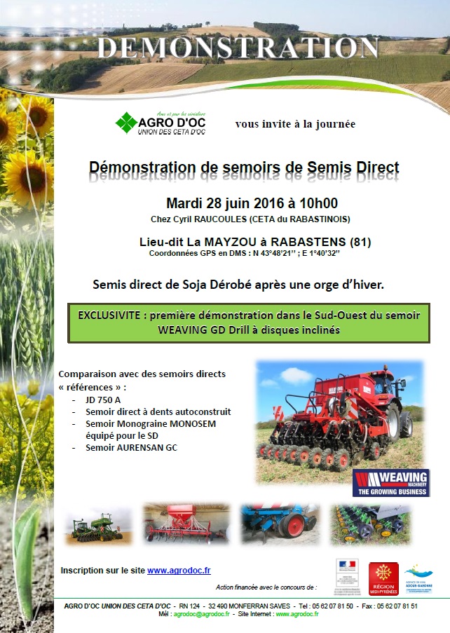 Demo semoir semis direct Aurensan